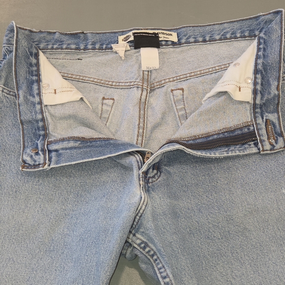 Harley-Davidson Mens Straight Leg Jeans Black Denim Biker Aesthetic Rugged 34/31 - Picture 3 of 14